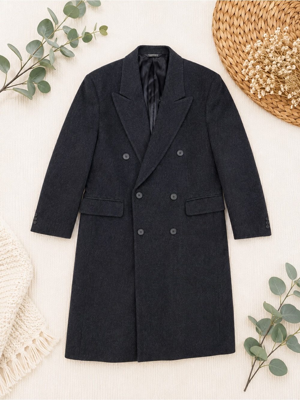 Vintage Christian Dior Monsieur Sport Paris NY Men’s Double Breasted Overcoat XL